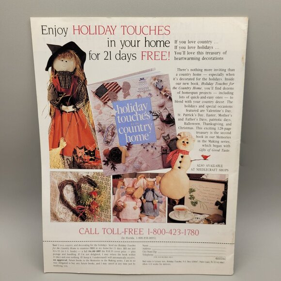 Leisure Arts Celebrations To Cross Stitch and Craft Pattern Book Autumn 1990 - Picture 2 of 8